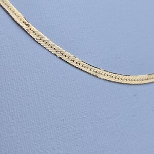 14k Gold Necklace Flat Herringbobe